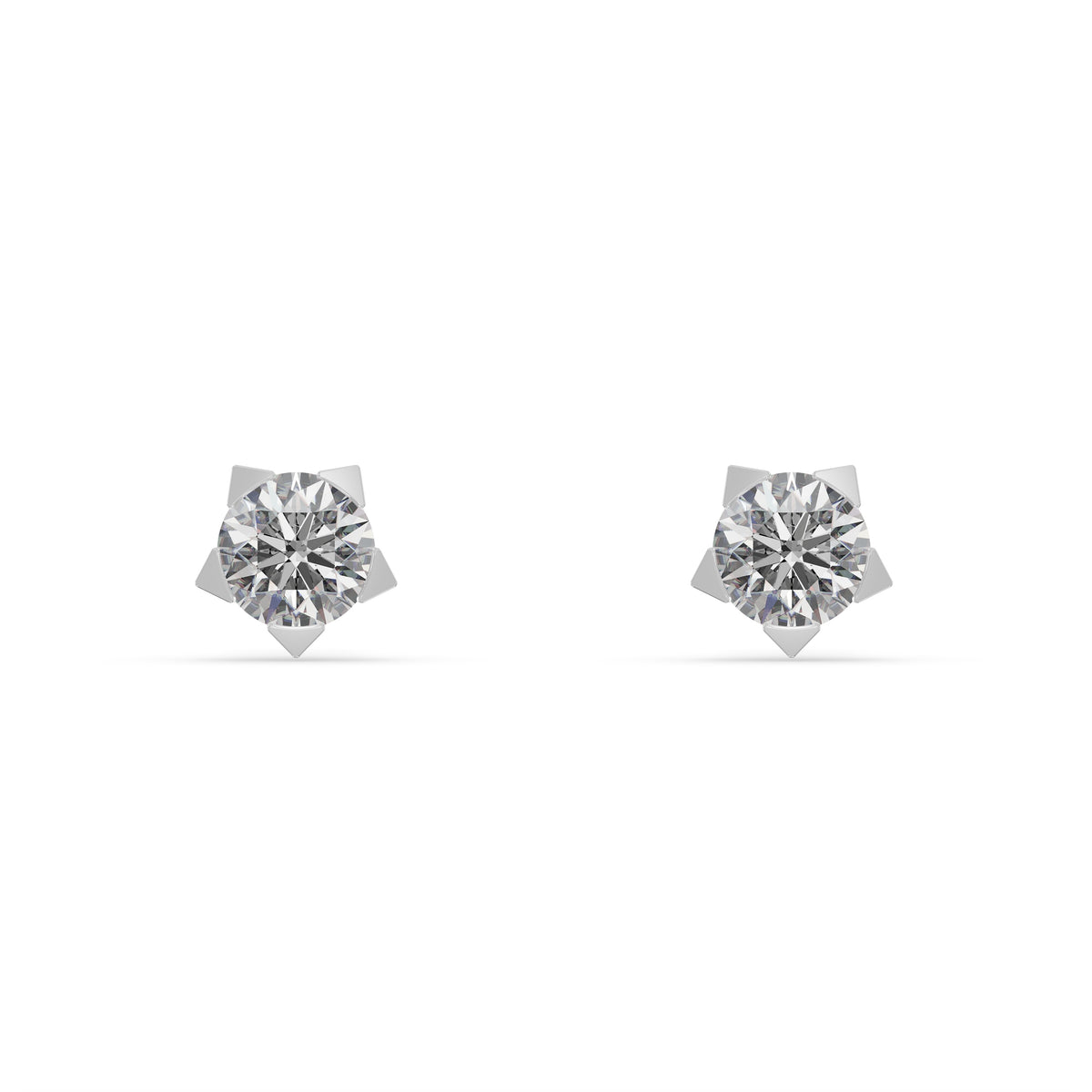 Starry Contrast 9KT Gold Laboratory Grown Diamond Earrings
