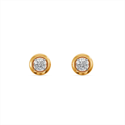 Round Shine 9KT Gold Lab Grown Diamond Earrings