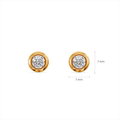Round Shine 9KT Gold Lab Grown Diamond Earrings