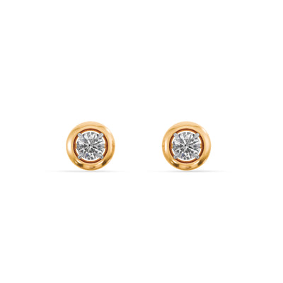 Round Shine 9KT Gold Lab Grown Diamond Earrings