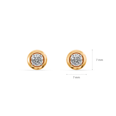 Round Shine 9KT Gold Lab Grown Diamond Earrings