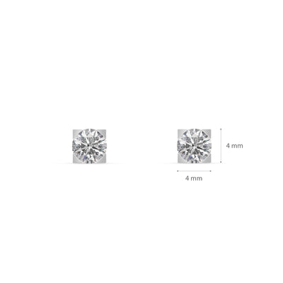 Square Shine 9KT Gold Lab Grown Diamond Studs for Multiple Piercings