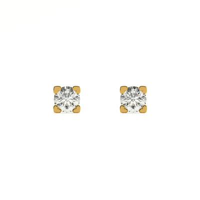 Delicate Rounds 9KT Gold Lab Grown Diamond Earrings