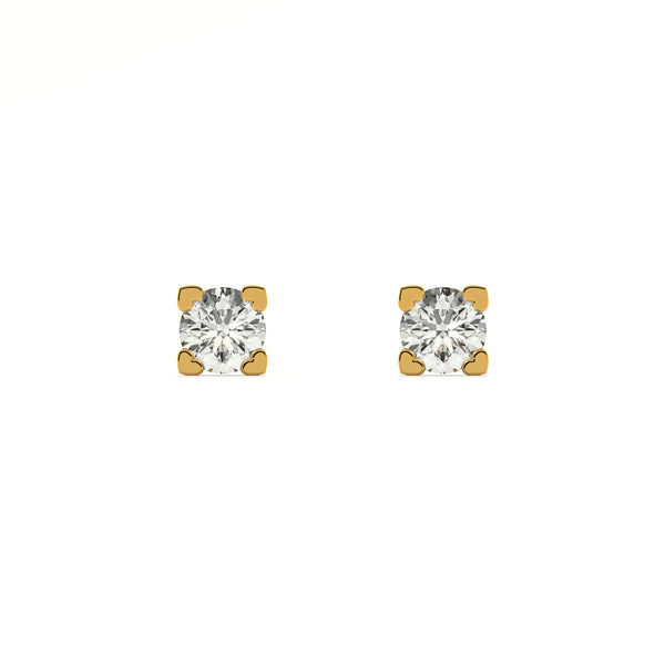 Delicate Rounds 9KT Gold Lab Grown Diamond Earrings