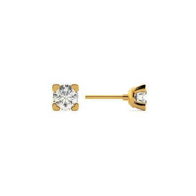 Delicate Rounds 9KT Gold Lab Grown Diamond Earrings