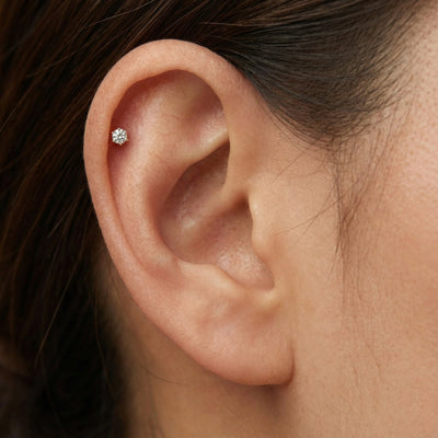 Classic 9KT Gold Lab Grown Diamond Studs for Multiple Piercings