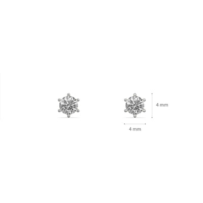 Classic 9KT Gold Lab Grown Diamond Studs for Multiple Piercings