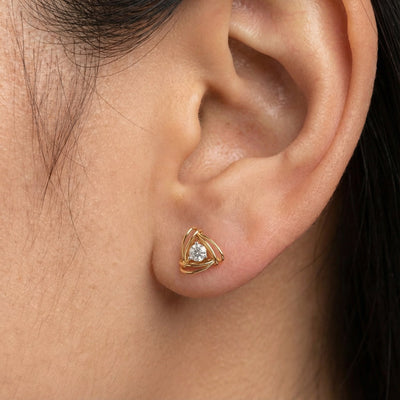 Radiant Knot 9KT Gold Lab Grown Diamond Earrings