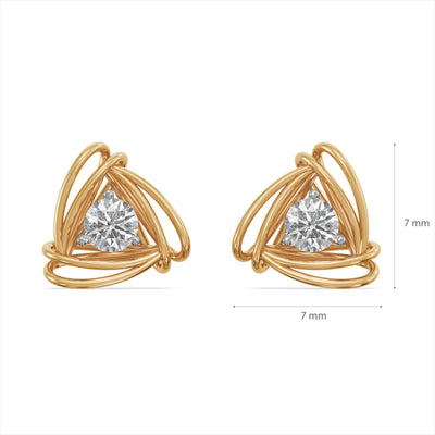 Radiant Knot 9KT Gold Lab Grown Diamond Earrings