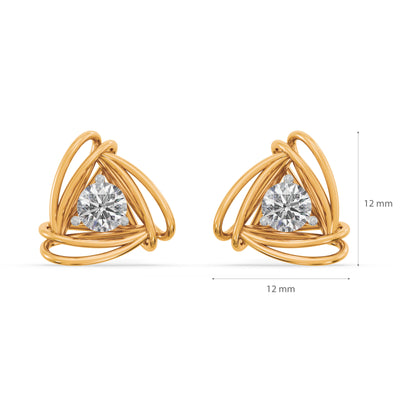 Radiant Knot 9KT Gold Lab Grown Diamond Earrings