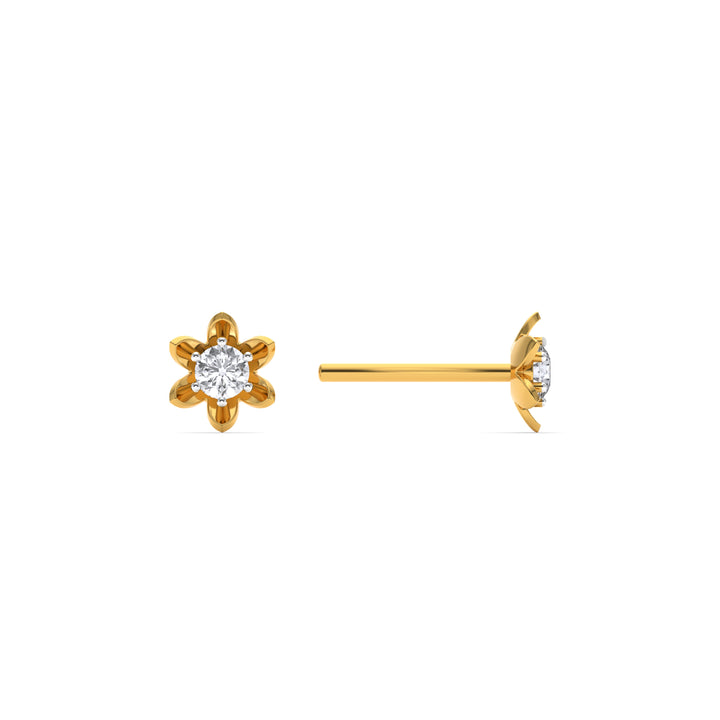 Sunpetal Spark 9KT Gold Lab Grown Diamond Earrings - 1 