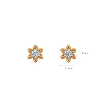 Sunpetal Spark 9KT Gold Lab Grown Diamond Earrings
