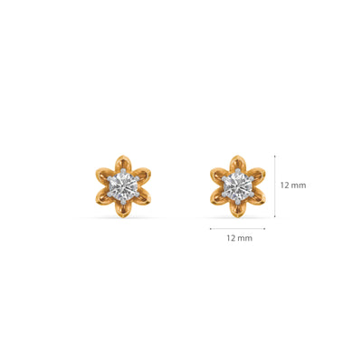 Sunpetal Spark 9KT Gold Lab Grown Diamond Earrings