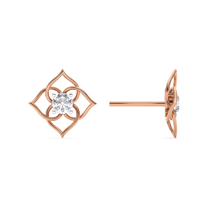 Orna Twist 9KT Gold Lab Grown Diamond Earrings  - 3