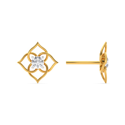 Orna Twist 9KT Gold Lab Grown Diamond Earrings