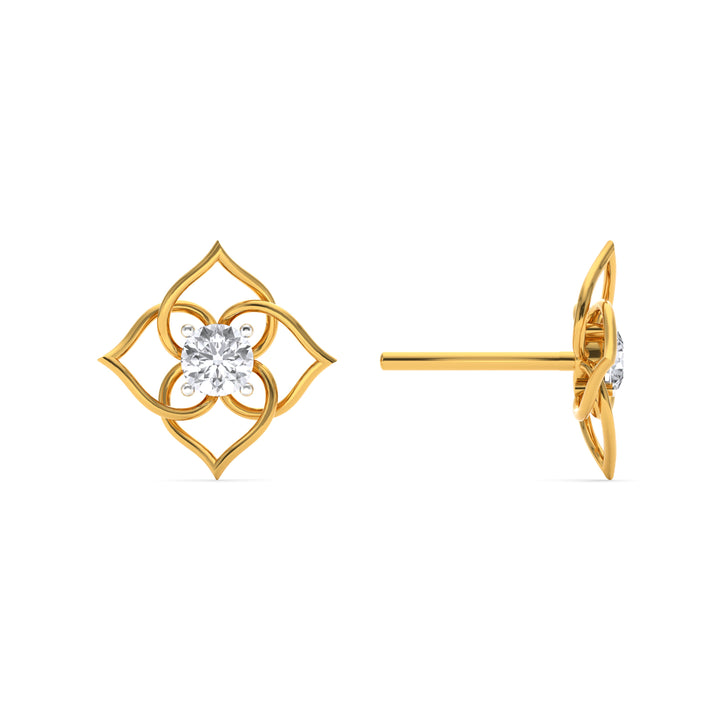 Orna Twist 9KT Gold Lab Grown Diamond Earrings - 1