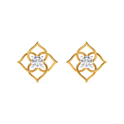 Orna Twist 9KT Gold Lab Grown Diamond Earrings