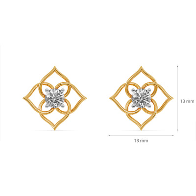 Orna Twist 9KT Gold Lab Grown Diamond Earrings