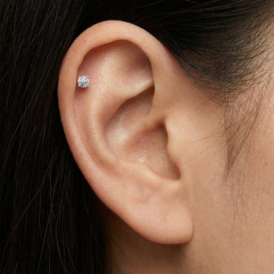 Pure Spark 9KT Gold Lab Grown Diamond Studs for Multiple Piercings
