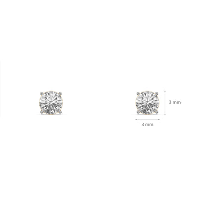 Pure Spark 9KT Gold Lab Grown Diamond Studs for Multiple Piercings