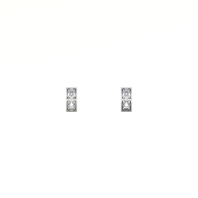 Chic Linear Sparkle 9KT Gold Lab Grown Diamond Earring