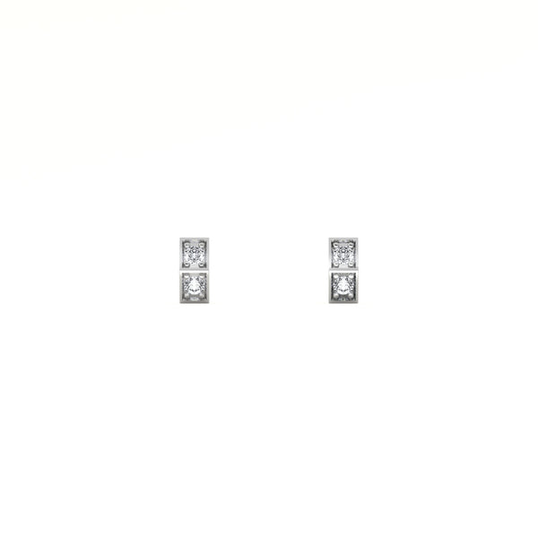 Chic Linear Sparkle 9KT Gold Lab Grown Diamond Earring