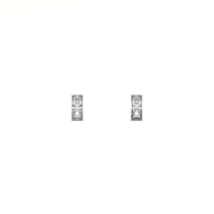 Chic Linear Sparkle 9KT Gold Lab Grown Diamond Earring - 1