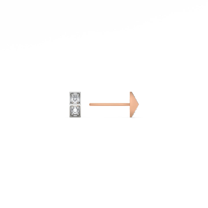 Chic Linear Sparkle 9KT Gold Lab Grown Diamond Earring - 4