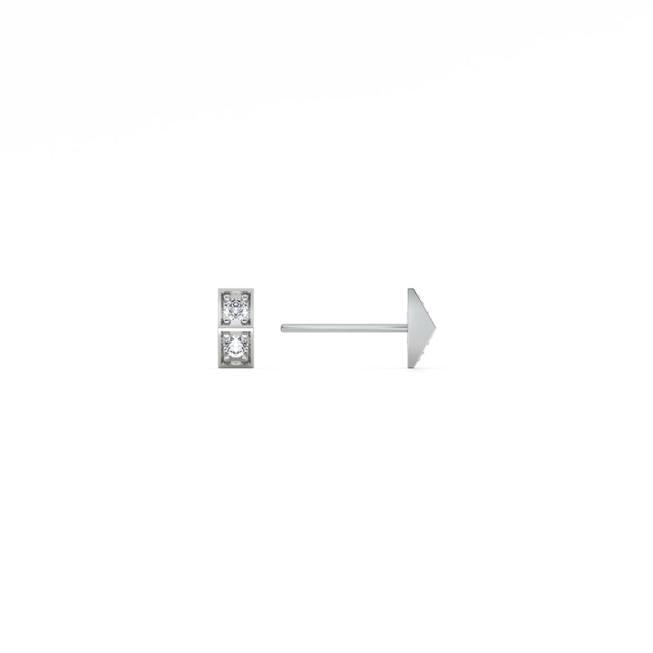 Chic Linear Sparkle 9KT Gold Lab Grown Diamond Earring - 3