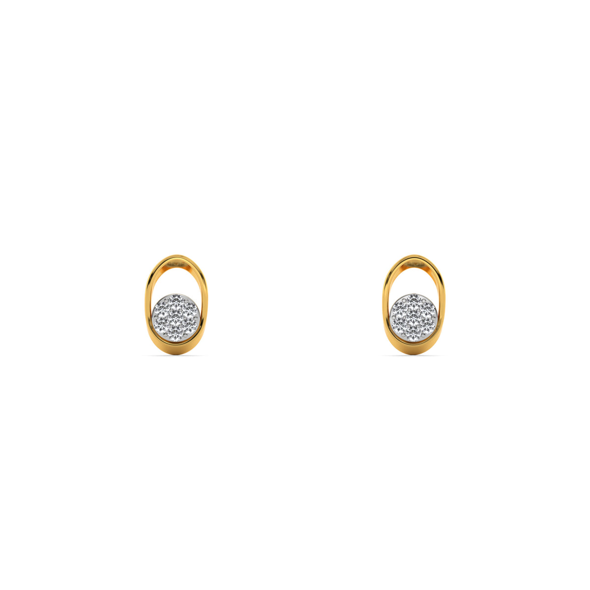 Aurora Oval 9KT Gold Laboratory Grown Diamond Stud Earring