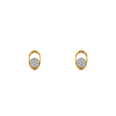 Aurora Oval 9KT Gold Lab Grown Diamond Stud Earring