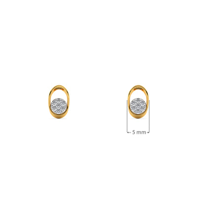 Aurora Oval 9KT Gold Lab Grown Diamond Stud Earring