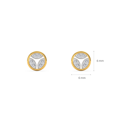 Solstice Round 9KT Gold Lab Grown Diamond Stud Earring