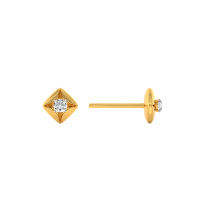 Bold Edge 9KT Gold Lab Grown Diamond Stud Earring