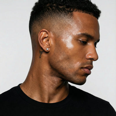 Square Solitaire 9KT Gold Lab Grown Diamond Stud Earring