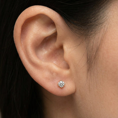 Vintage Blossom 9KT Gold Lab Grown Diamond Stud Earring