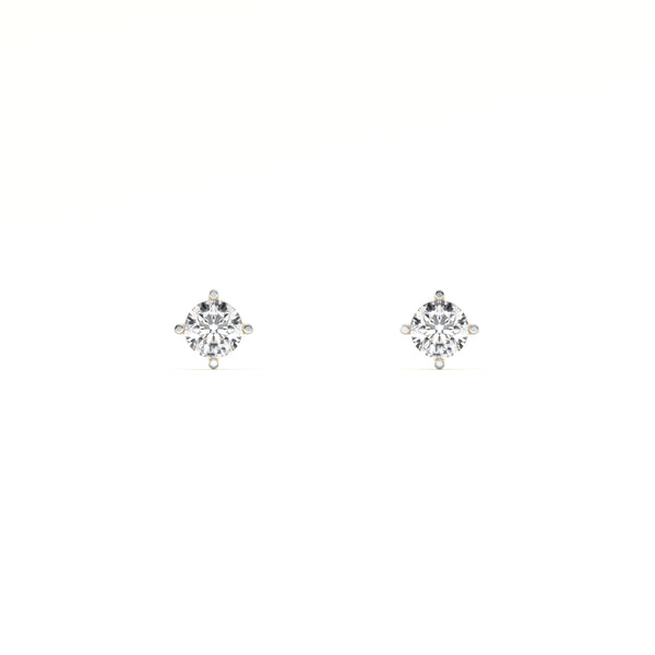 Vintage Blossom 9KT Gold Lab Grown Diamond Stud Earring