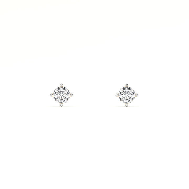 Vintage Blossom 9KT Gold Lab Grown Diamond Stud Earring - 3