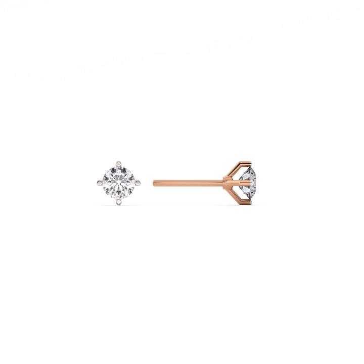 Vintage Blossom 9KT Gold Lab Grown Diamond Stud Earring - 2