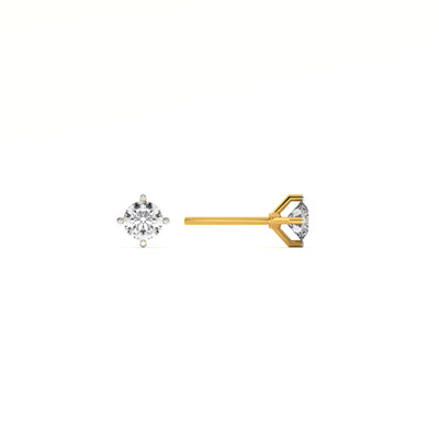 Vintage Blossom 9KT Gold Lab Grown Diamond Stud Earring