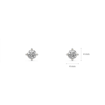 Vintage Blossom 9KT Gold Lab Grown Diamond Stud Earring
