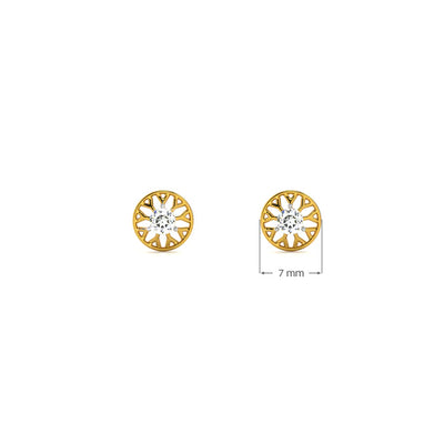 Crown-Set 9KT Gold Lab Grown Diamond Stud Earring