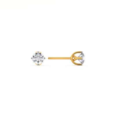 Regal Petal Halo 9KT Gold Lab Grown Diamond Studs for Multiple Piercings