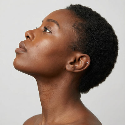 Regal Petal Halo 9KT Gold Lab Grown Diamond Studs for Multiple Piercings