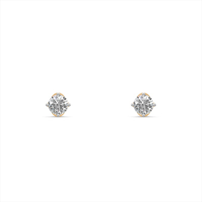 Regal Petal Halo 9KT Gold Lab Grown Diamond Studs for Multiple Piercings