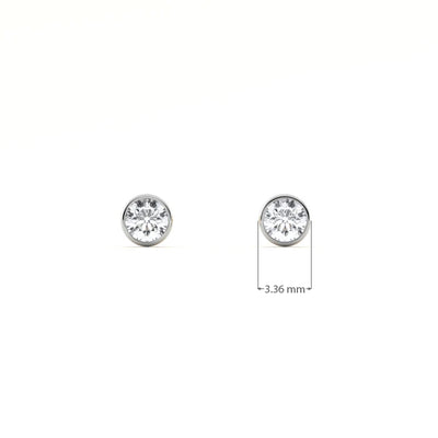 Bare Bezel 9KT Gold Lab Grown Diamond Studs for Multiple Piercings