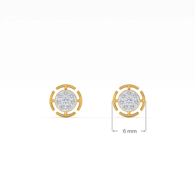 Radiant Grid 9KT Gold Lab Grown Diamond Stud Earring