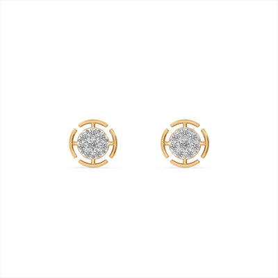 Radiant Grid 9KT Gold Lab Grown Diamond Stud Earring