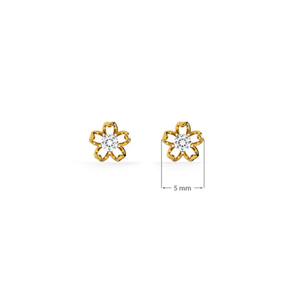 Petal Kiss 9KT Gold Lab Grown Diamond Stud Earring