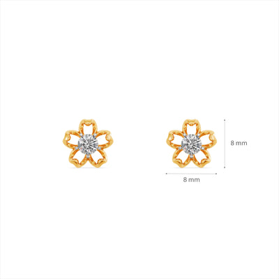 Petal Kiss 9KT Gold Lab Grown Diamond Stud Earring